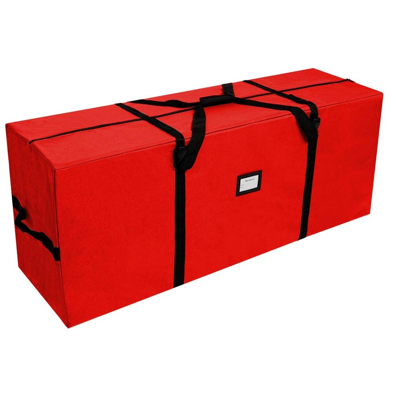 OurWarm Christmas Tree Storage Bag Extra Large Heavy Duty Storage Containers for 8 Ft Artificial Tree 600D Oxford Xmas Holiday Tree Storage Bags with Reinforced Handles Zipper, Red 50" x 15" x 20" - Image 1